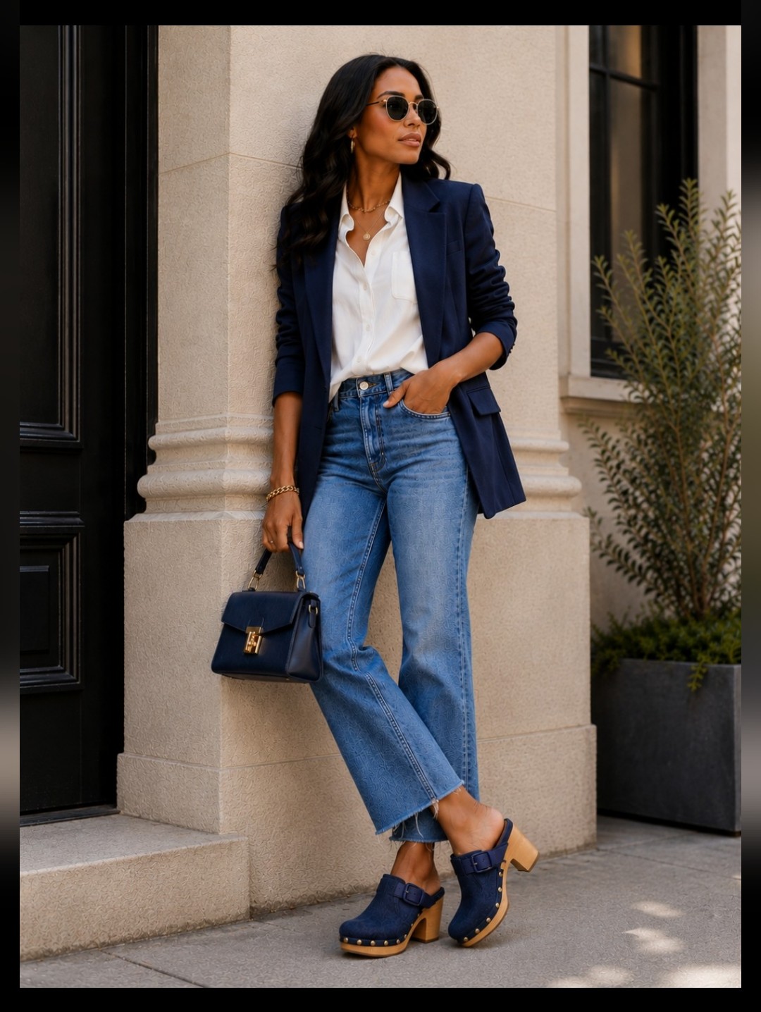 Veronica Beard Lacey Denim Clogs